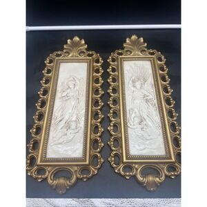 Vintage Homco Angels, Cherubs Plaques wall decor Mid century 2 PCS